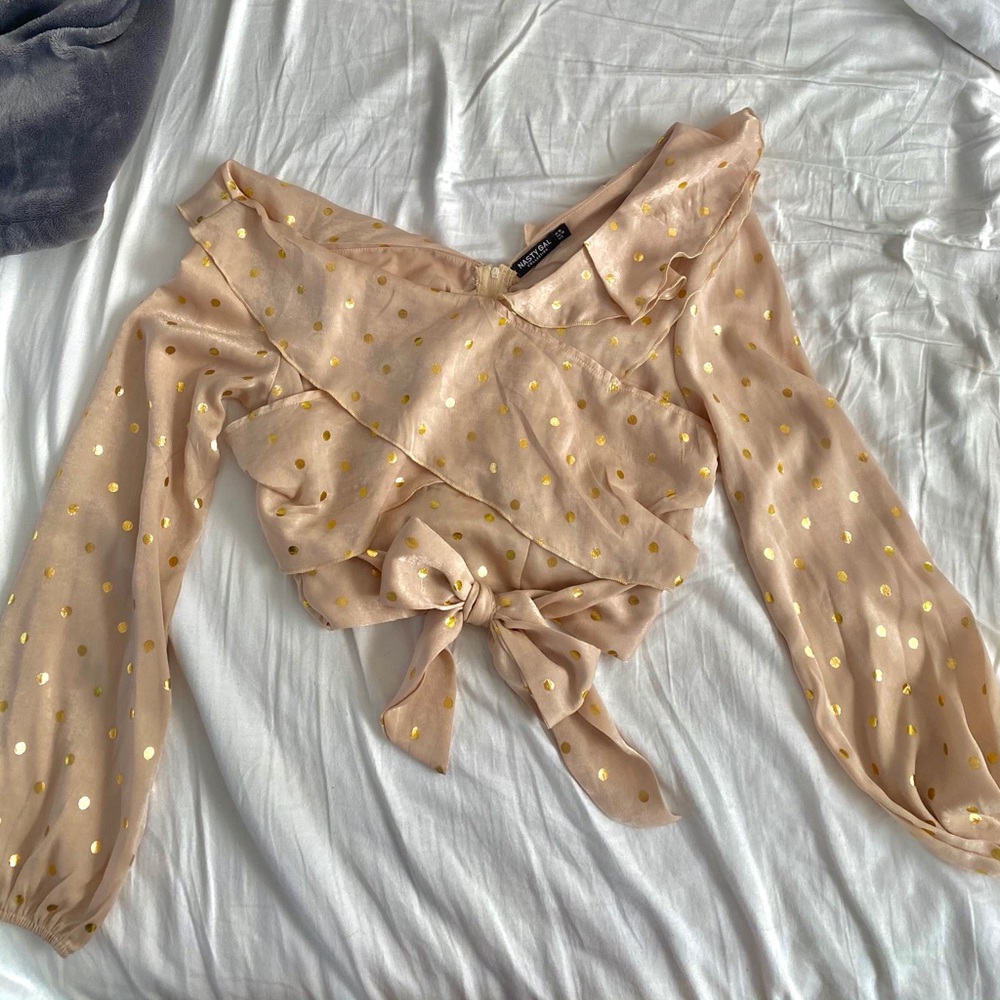gold blouse
